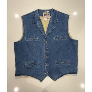 Schaefer‎ Outfitters Denim Western Ranch Vest Mens Size 2X Large USA Made